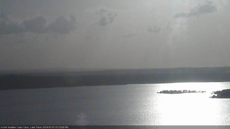Lake Travis webcam, July 1, 2019 6:25 PM CT