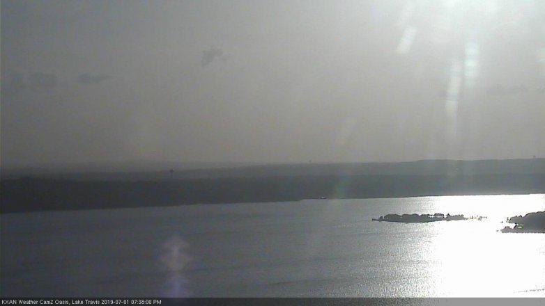 Lake Travis webcam, July 1, 2019 6:40 PM CT
