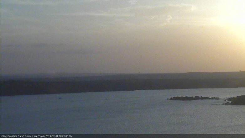 Lake Travis webcam, July 1, 2019 7:25 PM CT