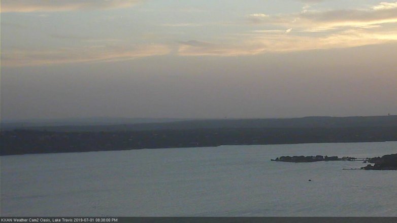 Lake Travis webcam, July 1, 2019 7:40 PM CT