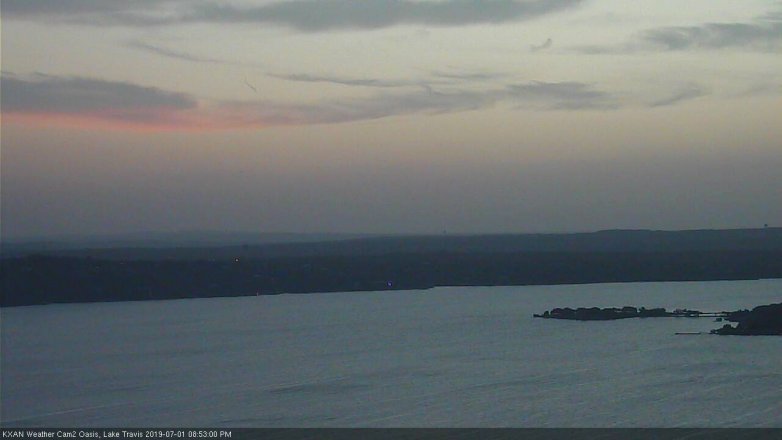Lake Travis webcam, July 1, 2019 7:55 PM CT