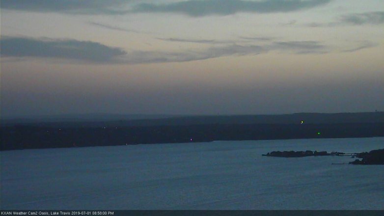 Lake Travis webcam, July 1, 2019 8:00 PM CT