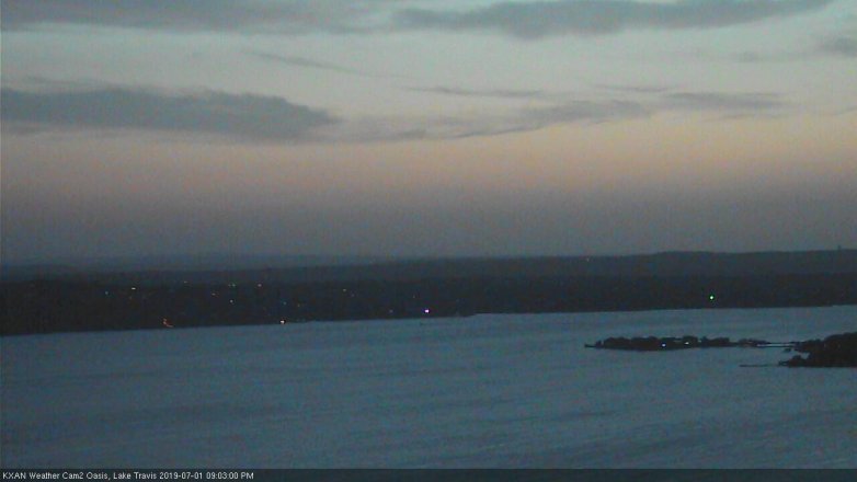 Lake Travis webcam, July 1, 2019 8:05 PM CT