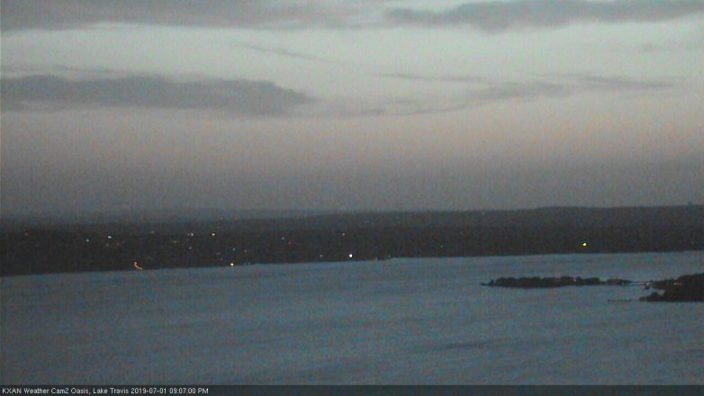 Lake Travis webcam, July 1, 2019 8:10 PM CT