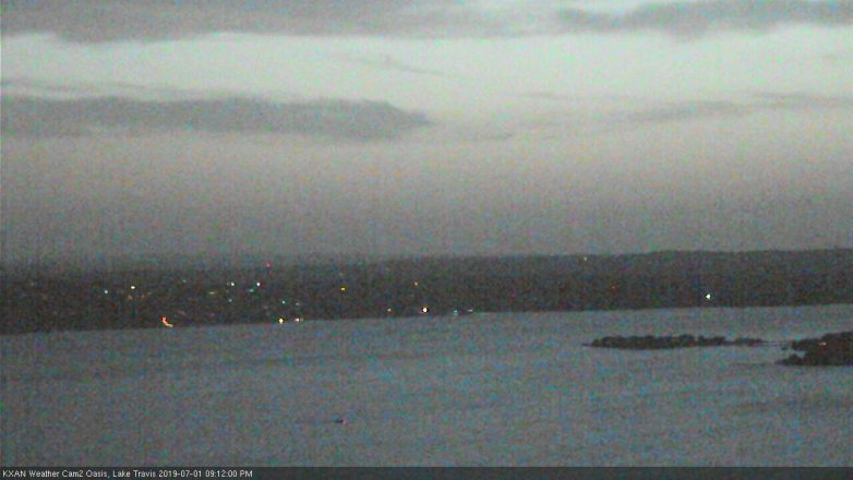 Lake Travis webcam, July 1, 2019 8:15 PM CT