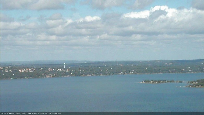 Lake Travis webcam, July 2, 2019 9:25 AM CT