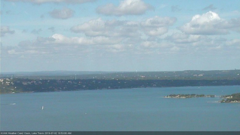 Lake Travis webcam, July 2, 2019 9:55 AM CT