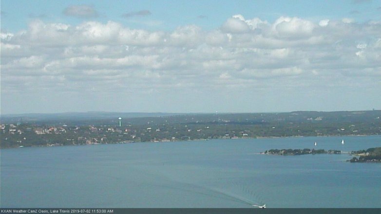 Lake Travis webcam, July 2, 2019 10:55 AM CT