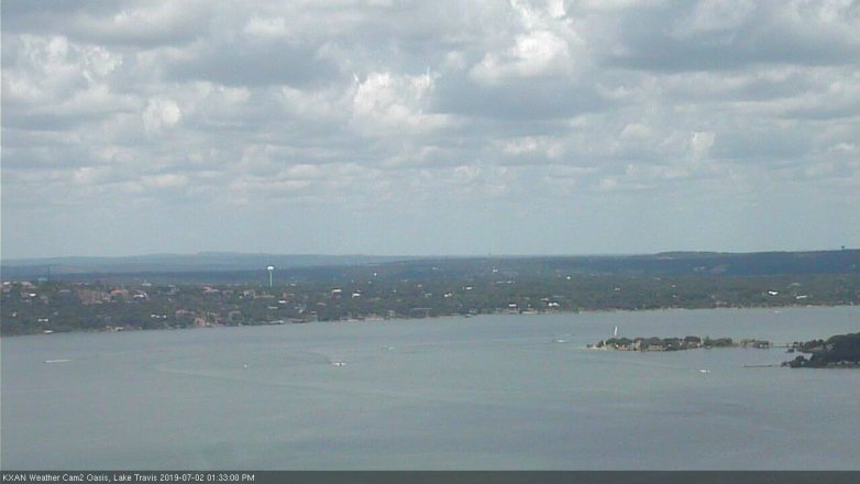 Lake Travis webcam, July 2, 2019 12:35 PM CT