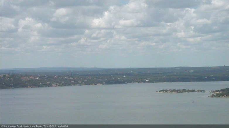 Lake Travis webcam, July 2, 2019 12:45 PM CT