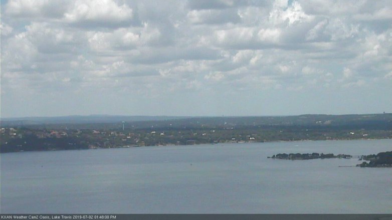 Lake Travis webcam, July 2, 2019 12:50 PM CT