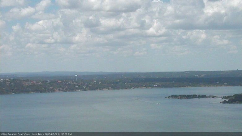 Lake Travis webcam, July 2, 2019 12:55 PM CT
