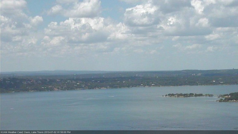 Lake Travis webcam, July 2, 2019 1:00 PM CT