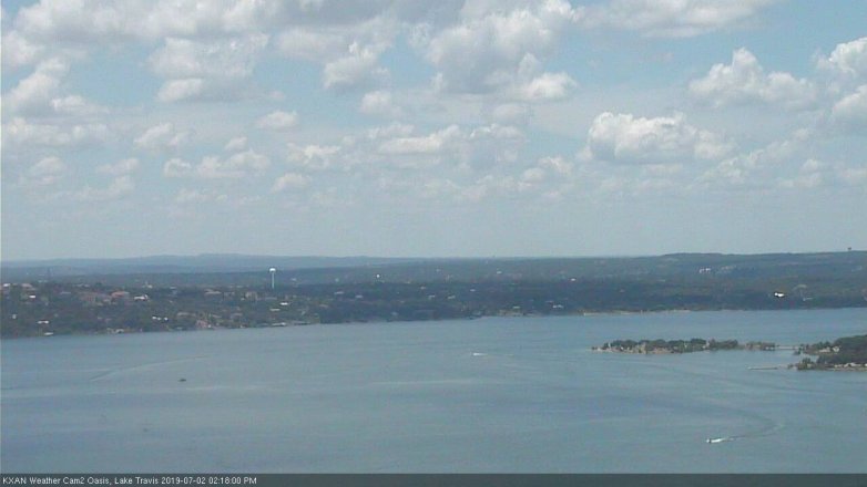 Lake Travis webcam, July 2, 2019 1:20 PM CT