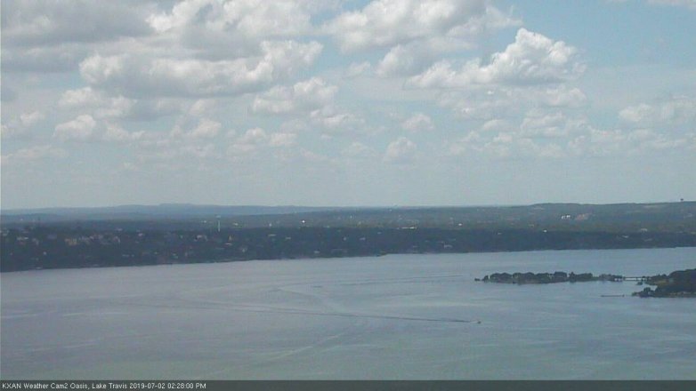 Lake Travis webcam, July 2, 2019 1:30 PM CT
