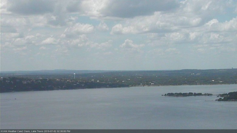 Lake Travis webcam, July 2, 2019 1:40 PM CT