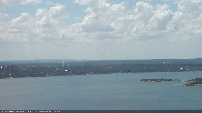 Lake Travis webcam, July 2, 2019 2:15 PM CT