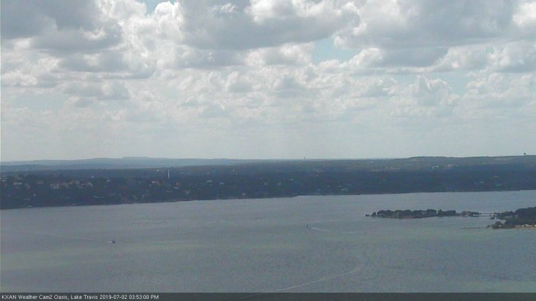 Lake Travis webcam, July 2, 2019 2:55 PM CT