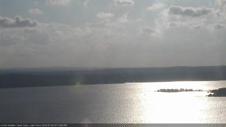 Lake Travis webcam, July 2, 2019 6:15 PM CT
