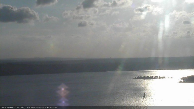 Lake Travis webcam, July 2, 2019 6:40 PM CT