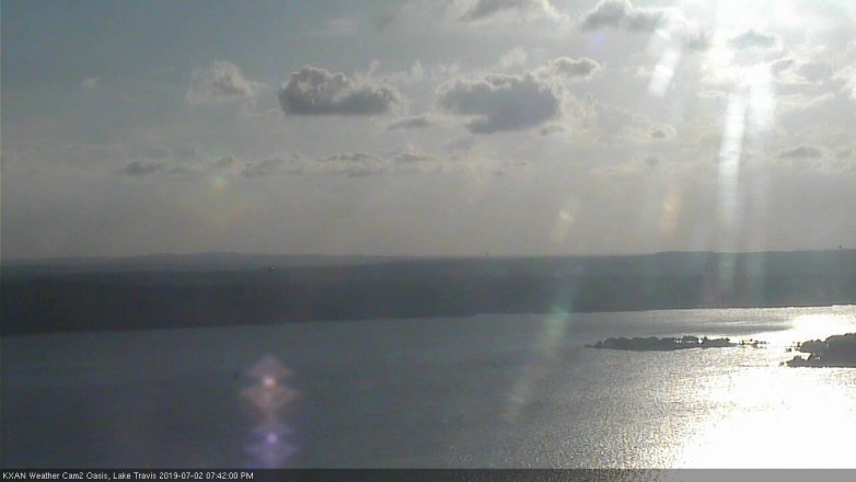 Lake Travis webcam, July 2, 2019 6:45 PM CT