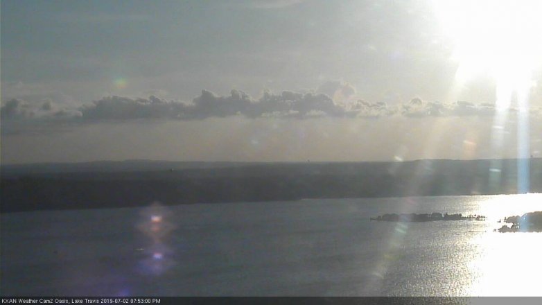 Lake Travis webcam, July 2, 2019 6:55 PM CT