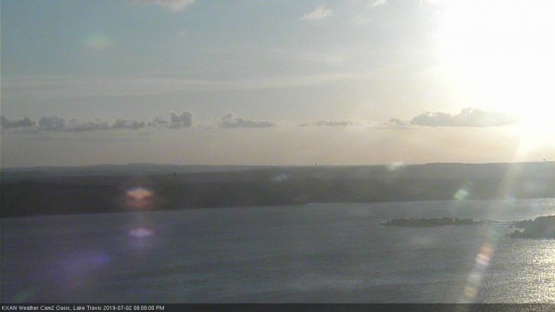Lake Travis webcam, July 2, 2019 7:10 PM CT