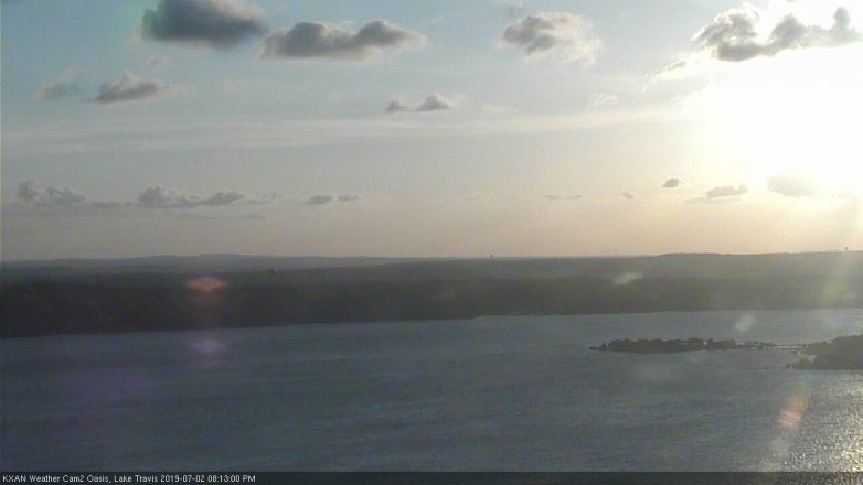 Lake Travis webcam, July 2, 2019 7:15 PM CT