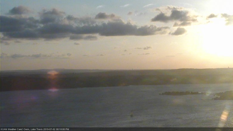 Lake Travis webcam, July 2, 2019 7:20 PM CT
