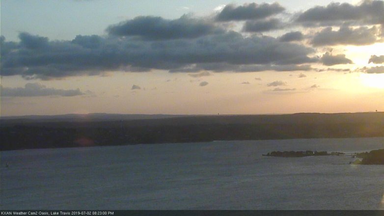Lake Travis webcam, July 2, 2019 7:25 PM CT