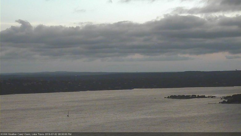Lake Travis webcam, July 2, 2019 7:40 PM CT