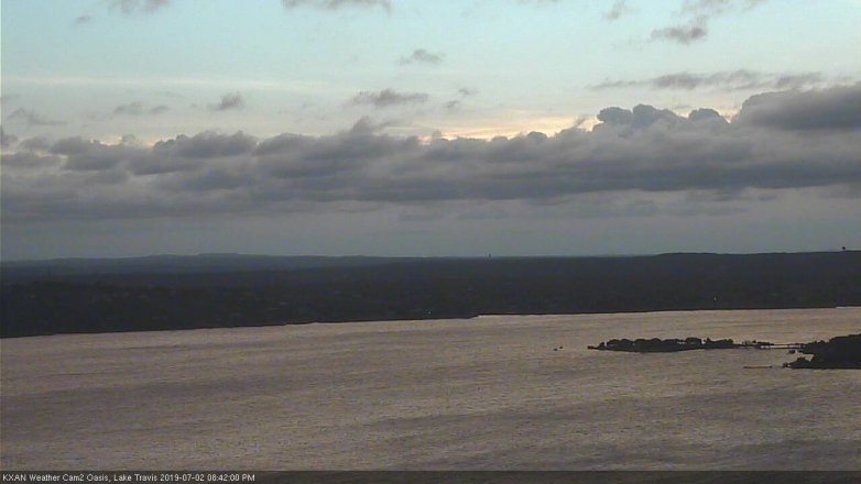 Lake Travis webcam, July 2, 2019 7:45 PM CT