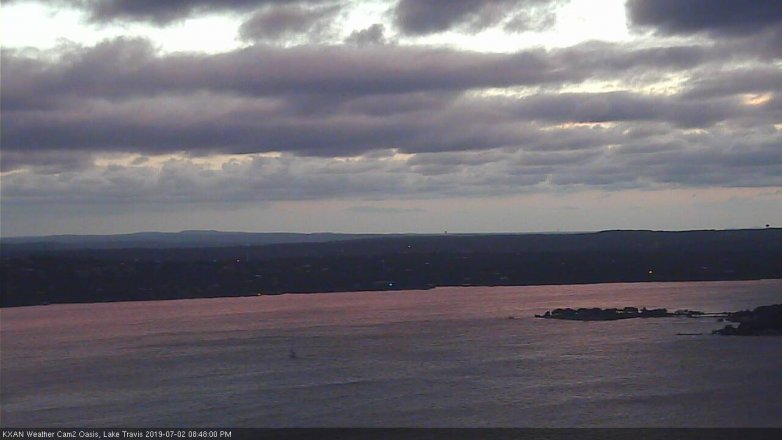 Lake Travis webcam, July 2, 2019 7:50 PM CT