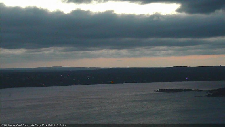 Lake Travis webcam, July 2, 2019 7:55 PM CT