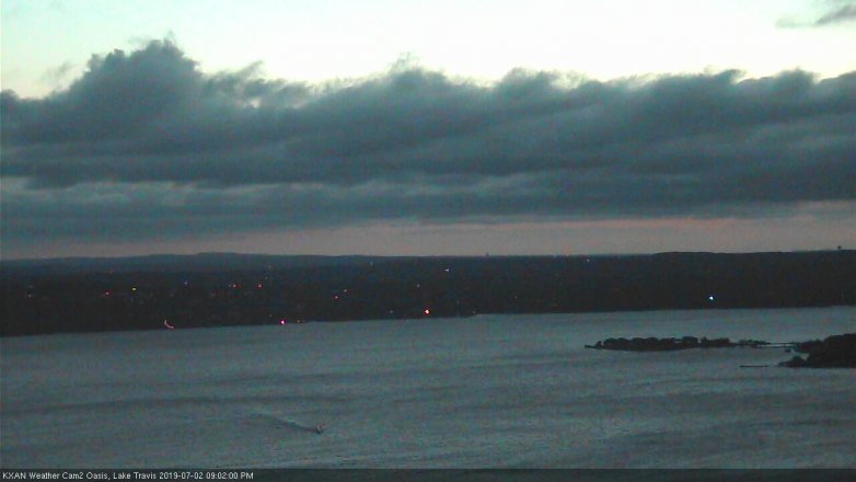 Lake Travis webcam, July 2, 2019 8:05 PM CT