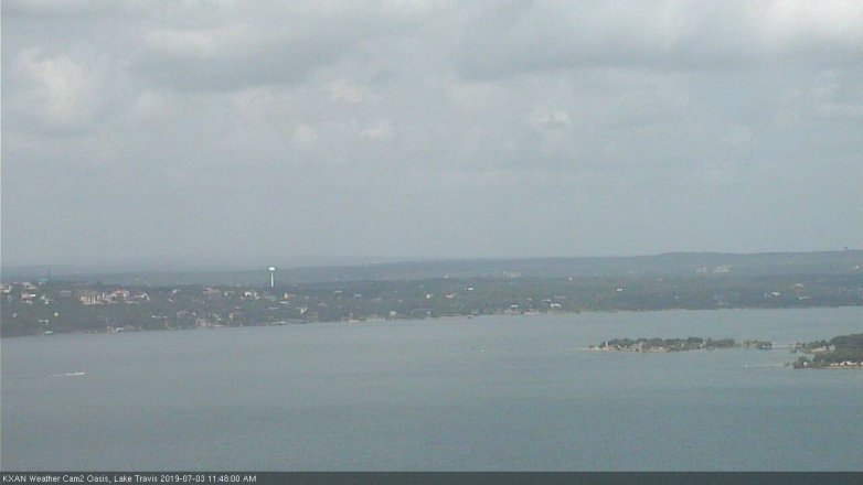 Lake Travis webcam, July 3, 2019 10:50 AM CT