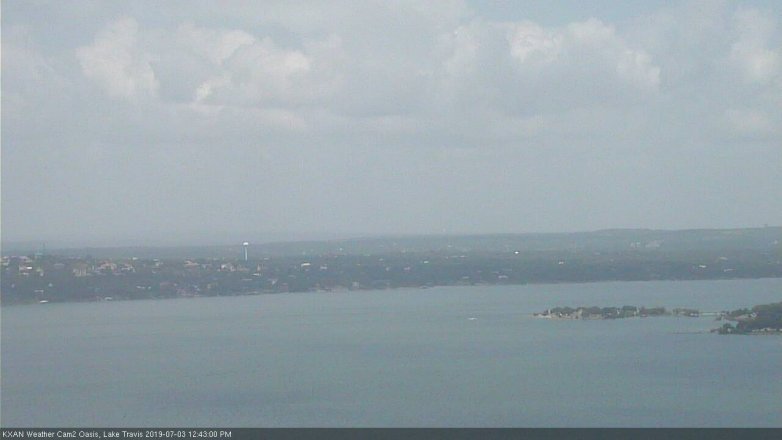 Lake Travis webcam, July 3, 2019 11:45 AM CT