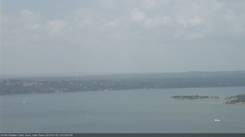 Lake Travis webcam, July 3, 2019 11:55 AM CT