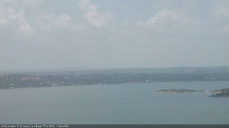 Lake Travis webcam, July 3, 2019 12:00 PM CT