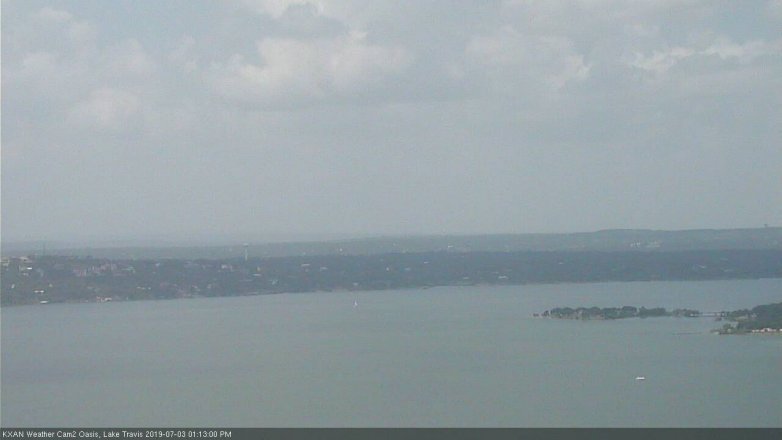 Lake Travis webcam, July 3, 2019 12:15 PM CT