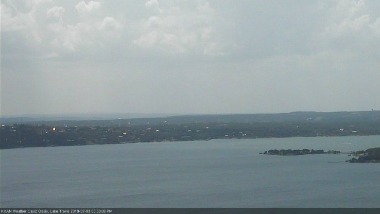 Lake Travis webcam, July 3, 2019 2:55 PM CT