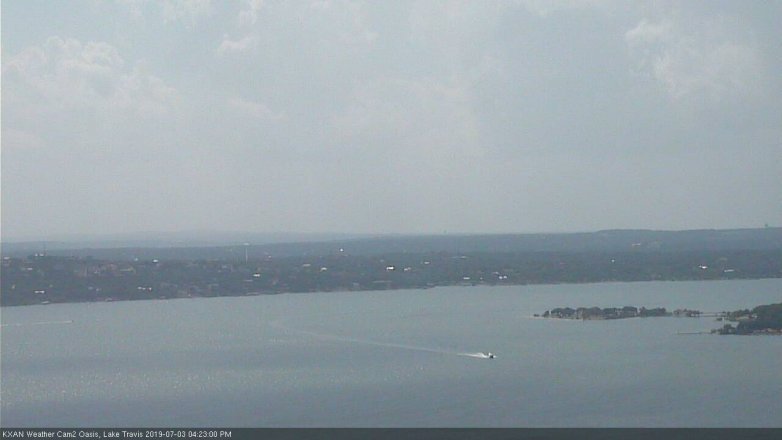Lake Travis webcam, July 3, 2019 3:25 PM CT
