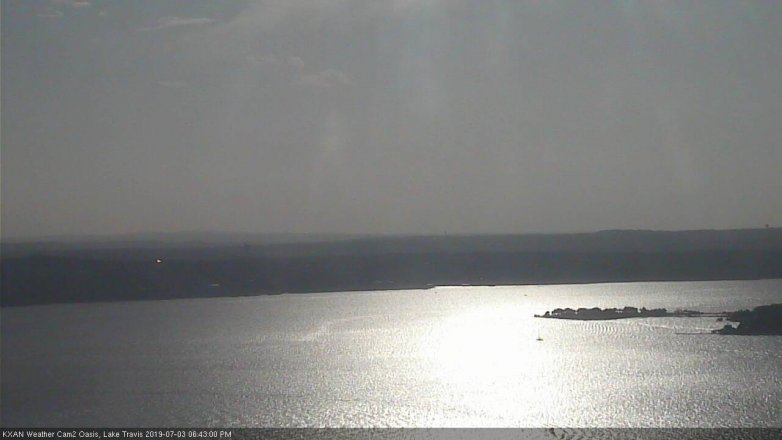 Lake Travis webcam, July 3, 2019 5:45 PM CT
