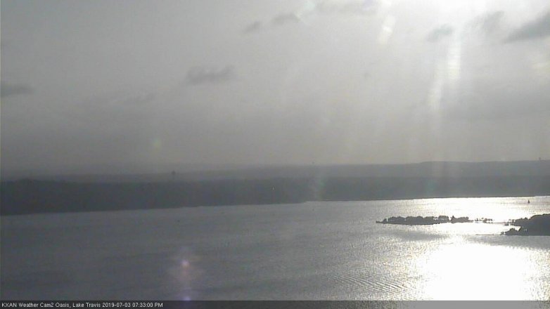 Lake Travis webcam, July 3, 2019 6:35 PM CT
