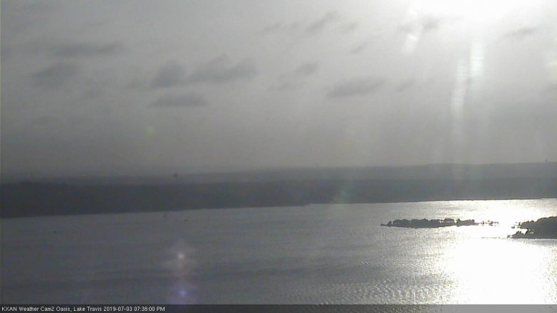 Lake Travis webcam, July 3, 2019 6:40 PM CT