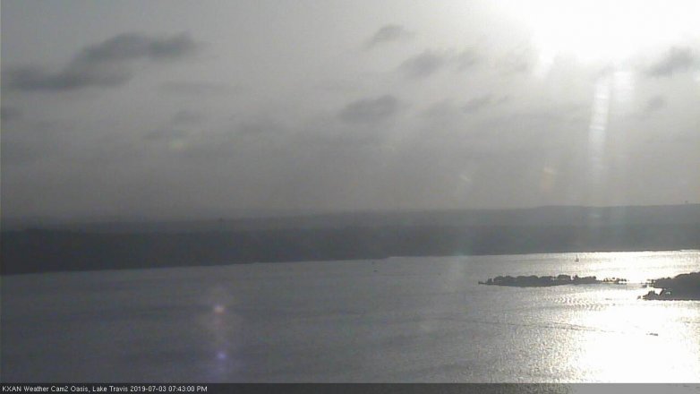 Lake Travis webcam, July 3, 2019 6:45 PM CT