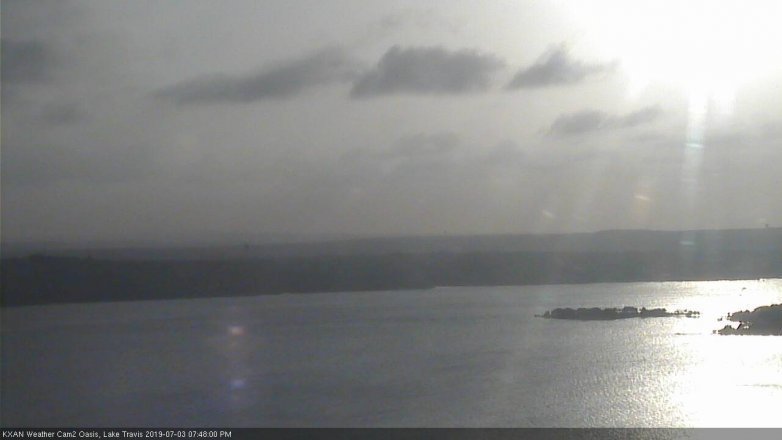 Lake Travis webcam, July 3, 2019 6:50 PM CT