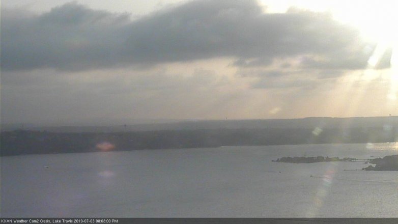 Lake Travis webcam, July 3, 2019 7:05 PM CT
