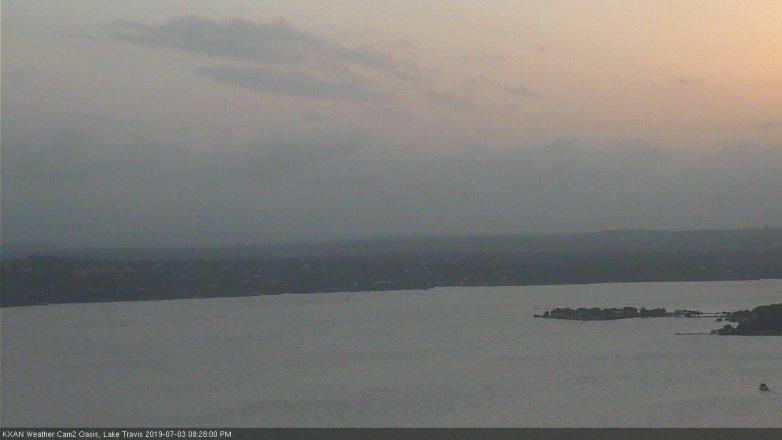 Lake Travis webcam, July 3, 2019 7:30 PM CT