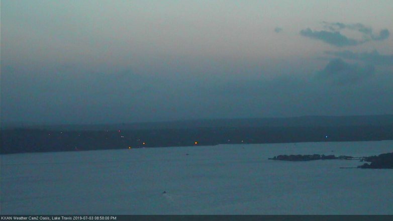 Lake Travis webcam, July 3, 2019 8:00 PM CT